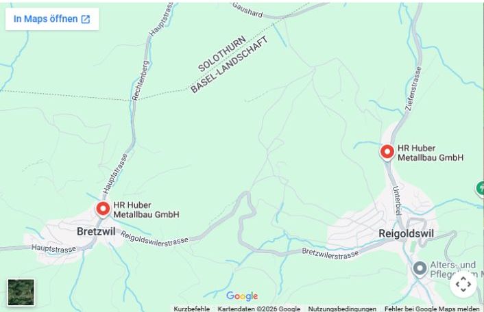 Standorte in Bretzwil und Reigoldswil